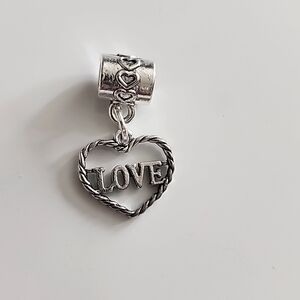 Heart LOVE Rope twist Charm European Style Bracelets Fits Pandora Systems